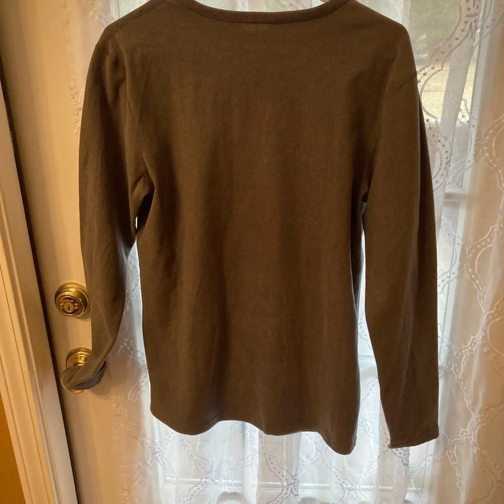 Elegant Charcoal/Brown Wool Blend Women's Crew Neck Sweater size 3XL
